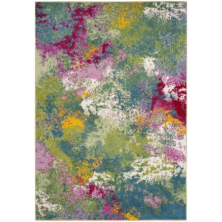 Safavieh Watercolor Power Loomed Medium Rectangle Area Rug Green & Fuchsia - 5 ft. 3 in. x 7 ft. 6 in. WTC697C-5